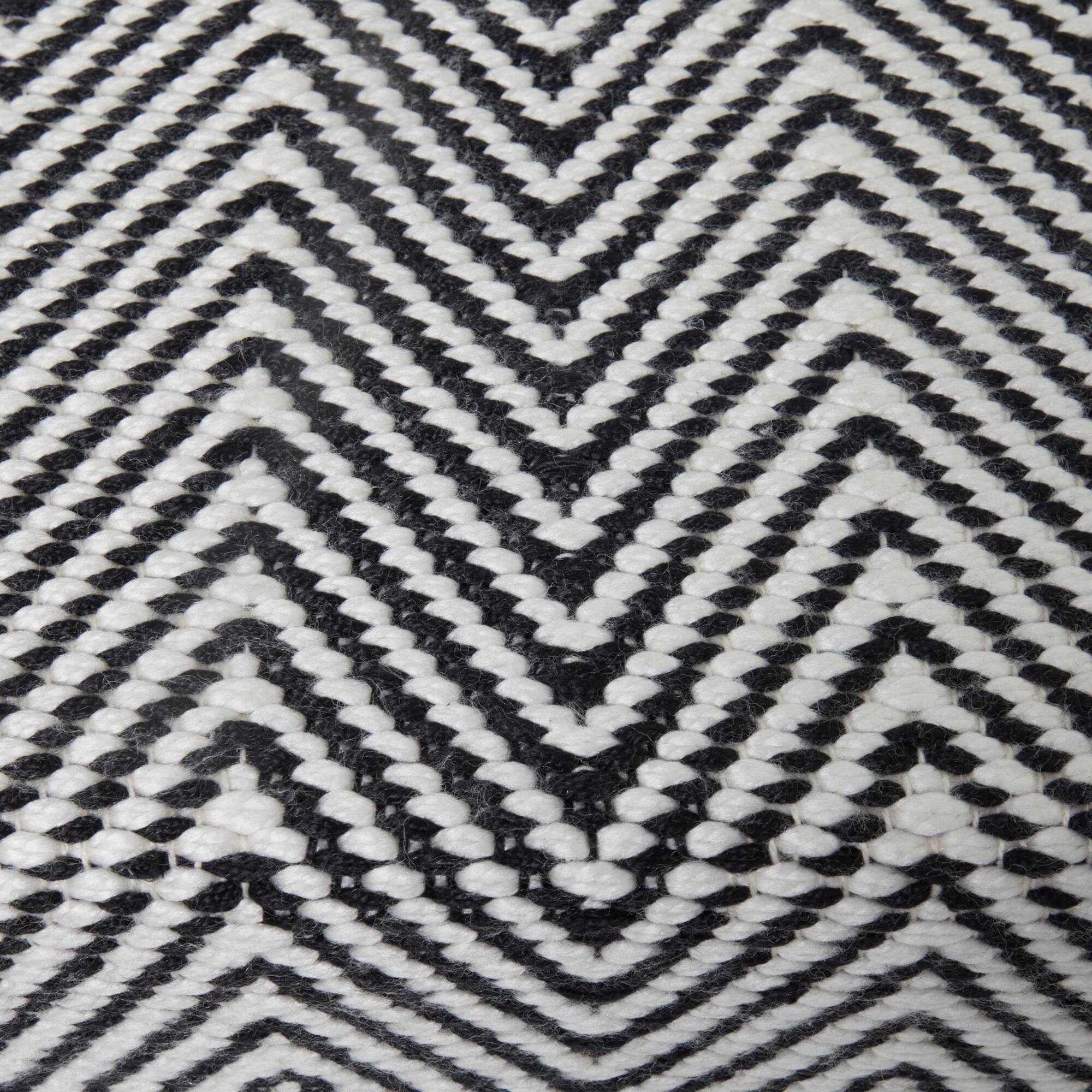48" Black Wood Chevron Bench with Wood Legs